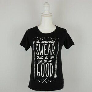 Harry Potter Women's Small Black & White Graphic Crewneck Short Sleeve Tee